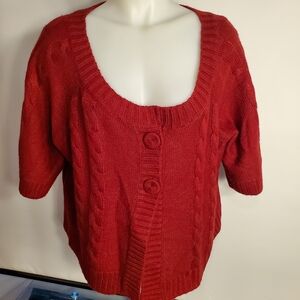 Extra Touch 2X Red Cable Knit Sweater Vest